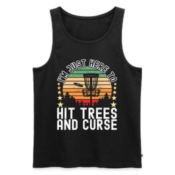 Disc Golf Disc Golfer - Men's Premium Organic Tank Top - black - Front - AI Model Male 178 light (178cm)