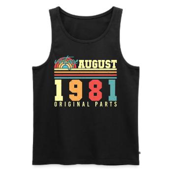 August 1981 Geschenkidee - Männer Premium Bio Tank Top - Schwarz - Vorne - AI Model Male 178 light (178cm)