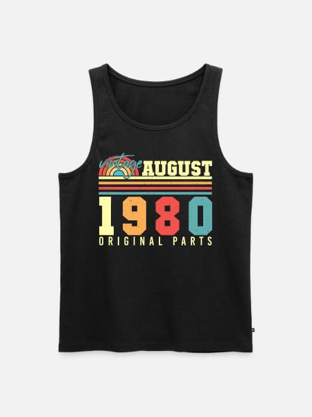 August 1980 Geschenkidee - Männer Premium Bio Tank Top - Schwarz