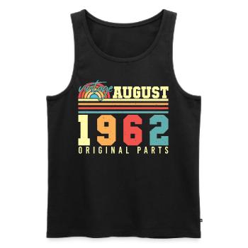 1962 In August 60th birthday - Men's Premium Organic Tank Top - black - Front - Michal (187cm)