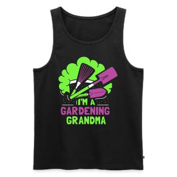 Ich Bin Eine Gärtnernde Oma Großmutter Garten - Männer Premium Bio Tank Top - Schwarz - Vorne - AI Model Male 178 light (178cm)