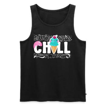 Ice Cream Cone Chill - Männer Premium Bio Tank Top - Schwarz - Vorne - Michal (187cm)
