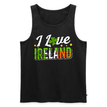 J’adore l’Irlande St. Patrick’s Day Irlandais - Débardeur bio Premium Homme - noir - Devant - Michal (187cm)