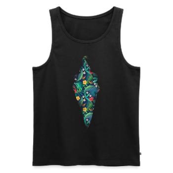 Crème glacée Fleur florale tropicale - Débardeur bio Premium Homme - noir - Devant - AI Model Male 178 light (178cm)