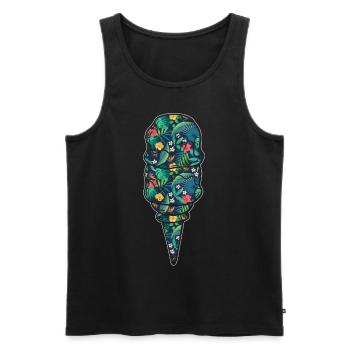 Crème glacée Fleur florale tropicale - Débardeur bio Premium Homme - noir - Devant - AI Model Male 178 light (178cm)