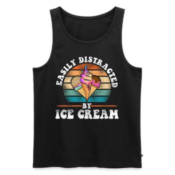 Ice Cream Retro Vintage Cone - Men's Premium Organic Tank Top - black - Front - Michal (187cm)