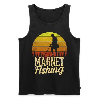 Magnet Fischen Magnetfischer Magnetfischen - Männer Premium Bio Tank Top - Schwarz - Vorne - AI Model Male 178 light (178cm)