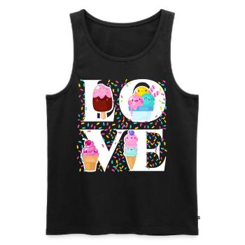 Ice Cream Cone Popsicle Love - Männer Premium Bio Tank Top - Schwarz - Vorne - Michal (187cm)