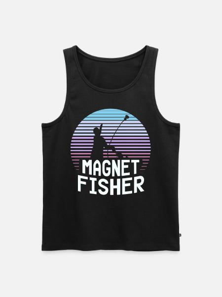 Magnet Fisherman Magnet Magnetic Fishing - Men's Premium Organic Tank Top - black