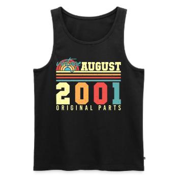 Month of birth August 2001 - Men's Premium Organic Tank Top - black - Front - Michal (187cm)