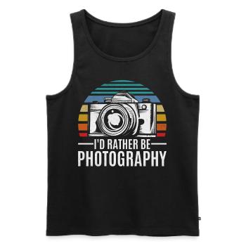 Photographe Photographe Je préfère - Débardeur bio Premium Homme - noir - Devant - AI Model Male 178 light (178cm)