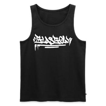Glasgow City Graffiti Street Art England UK Großbr - Männer Premium Bio Tank Top - Schwarz - Vorne - Michal (187cm)