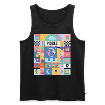 Fische Horoskopfische abstrakte Zodiac Art Mystic - Männer Premium Bio Tank Top - Schwarz - Vorne - Michal (187cm)