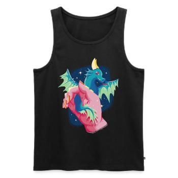 Dragon Baby Haustier Süßes Fantasie -Aquarellmaler - Männer Premium Bio Tank Top - Schwarz - Vorne - Michal (187cm)