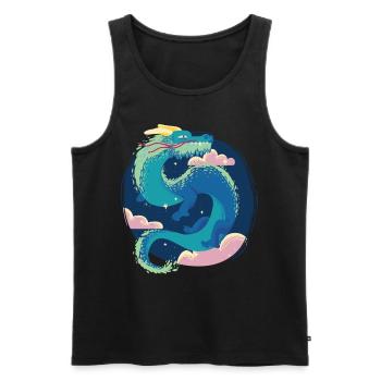 Chinese Dragon Asian Orientaler Schlange Fantasy S - Männer Premium Bio Tank Top - Schwarz - Vorne - Michal (187cm)