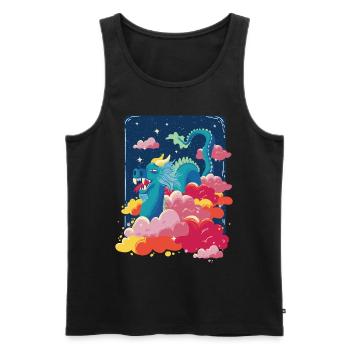 Cloud Dragon Schlange Asiatische chinesische Fanta - Männer Premium Bio Tank Top - Schwarz - Vorne - AI Model Male 178 light (178cm)