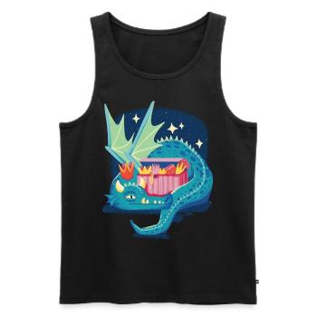 Dragon Fantasy Treasure Chest Creature Aquarellmal - Männer Premium Bio Tank Top - Schwarz - Vorne - Michal (187cm)