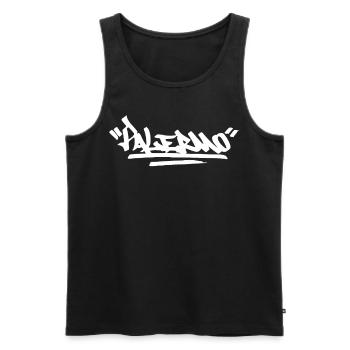 Palermo City Graffiti Street Art Italien Hip Hop - Männer Premium Bio Tank Top - Schwarz - Vorne - Michal (187cm)
