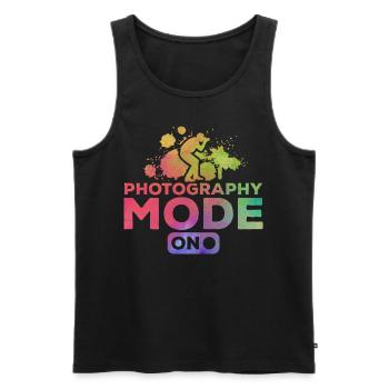 Kamerafotografie-Modus auf Kamerafotografen - Männer Premium Bio Tank Top - Schwarz - Vorne - AI Model Male 178 light (178cm)
