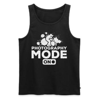 Lustiger Fotografie-Modus auf Kamerafotografen - Männer Premium Bio Tank Top - Schwarz - Vorne - AI Model Male 178 light (178cm)