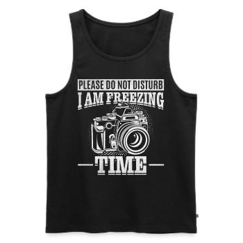 Bitte nicht stören Ich friere Zeitkamera-Fotograf - Männer Premium Bio Tank Top - Schwarz - Vorne - Michal (187cm)