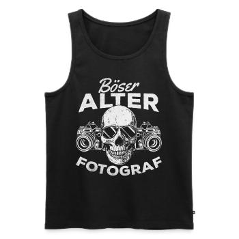 Fotografen Opa Kamera Fotografie Böser Alter - Männer Premium Bio Tank Top - Schwarz - Vorne - Michal (187cm)