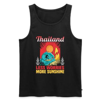 Thailand Beach Holiday by the Sea Design Beach Motif - Men's Premium Organic Tank Top - black - Front - Michal (187cm)