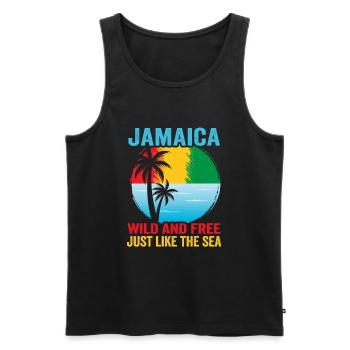 Jamaika Strandurlaub am Meer Design Strandmotiv - Männer Premium Bio Tank Top - Schwarz - Vorne - Michal (187cm)