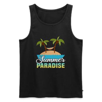 Strandurlaub am Meer Design Strandmotiv - Männer Premium Bio Tank Top - Schwarz - Vorne - Michal (187cm)