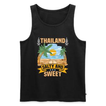 Thaïlande Beach Holiday by the Sea Design Beach Motif - Débardeur bio Premium Homme - noir - Devant - Michal (187cm)