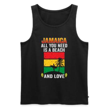 Jamaica Beach Holiday by the Sea Design Beach Motif - Débardeur bio Premium Homme - noir - Devant - AI Model Male 178 light (178cm)