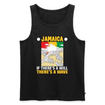 Jamaica Beach Holiday by the Sea Design Beach Motif - Débardeur bio Premium Homme - noir - Devant - AI Model Male 178 light (178cm)