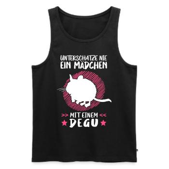 Mädchen mit Degu Nagetier Chile Degu - Männer Premium Bio Tank Top - Schwarz - Vorne - AI Model Male 178 light (178cm)