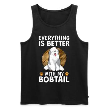 Everything better with Bobtail Old English Shepherd - Men's Premium Organic Tank Top - black - Front - Michal (187cm)