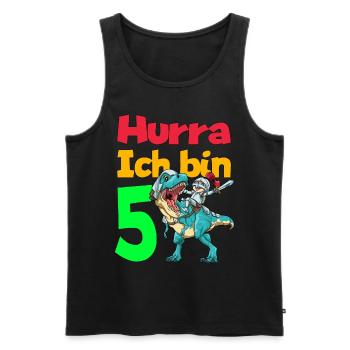 Brachiosaurus Dinosaurier Astronaut Dino Langhals - Männer Premium Bio Tank Top - Schwarz - Vorne - Michal (187cm)