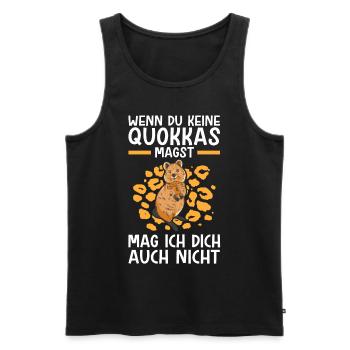 Quokkas nicht mögen Kurzschwanzkänguru - Männer Premium Bio Tank Top - Schwarz - Vorne - AI Model Male 178 light (178cm)