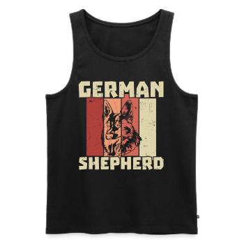 German Sheperd Vintage Distressed - Men's Premium Organic Tank Top - black - Front - Michal (187cm)