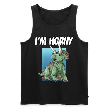 Velociraptor für einen Dino Fan und Dinosaurier - Männer Premium Bio Tank Top - Schwarz - Vorne - Michal (187cm)