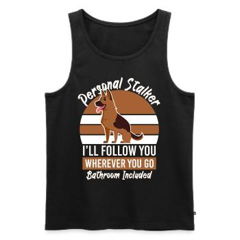 Personal Stalker Ill Follow You Wherever You Go - Men's Premium Organic Tank Top - black - Front - Michal (187cm)