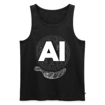AI Roboter Hand Computer Hand - Men's Premium Organic Tank Top - black - Front - AI Model Male 178 light (178cm)