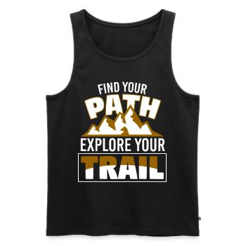 Find Your Path Explore Your Trail - Men's Premium Organic Tank Top - black - Front - Michal (187cm)