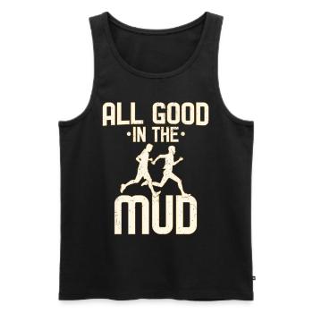 All Good In The Mud Trailrunning - Men's Premium Organic Tank Top - black - Front - Michal (187cm)