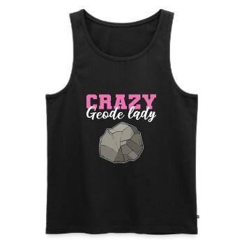 Crazy Geode Lady Géologie Minéraux Géologue - Débardeur bio Premium Homme - noir - Devant - Michal (187cm)