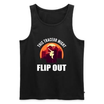 This Traceur Might Flip Out Freerunning Parkour - Männer Premium Bio Tank Top - Schwarz - Vorne - Michal (187cm)