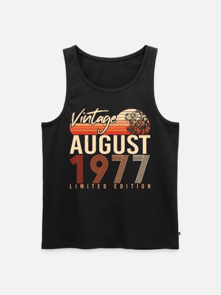 August 1977 Geschenkidee - Männer Premium Bio Tank Top - Schwarz