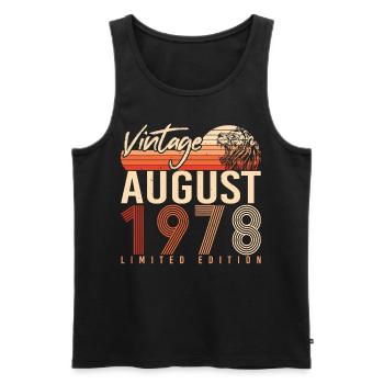 August 1978 Geschenkidee - Männer Premium Bio Tank Top - Schwarz - Vorne - Michal (187cm)