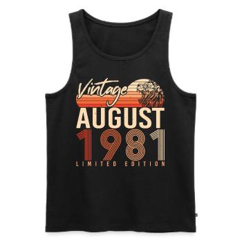 Geburtstagsgruss Für August 1981 - Männer Premium Bio Tank Top - Schwarz - Vorne - AI Model Male 178 light (178cm)