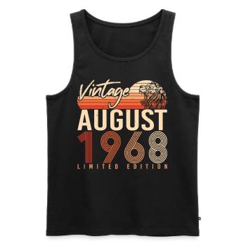 1968 August Retro - Men's Premium Organic Tank Top - black - Front - Michal (187cm)