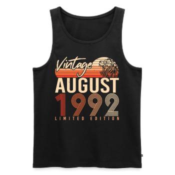 Zum 30.Lebensjahr August 1992 - Männer Premium Bio Tank Top - Schwarz - Vorne - Michal (187cm)