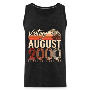 Legend August 2000 - Men's Premium Organic Tank Top - charcoal grey - Front - Alexander (188cm)